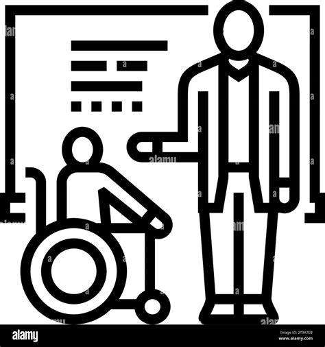 inclusive education primary school line icon vector illustration Stock