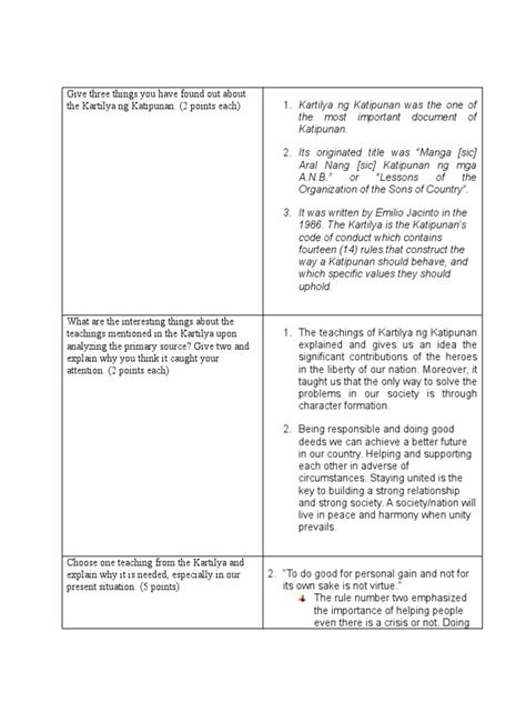 Kartilya Ng Katipunan Pdf