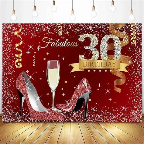 Amazon Sensfun Red Gold Th Birthday Backdrop Glitter High Heels