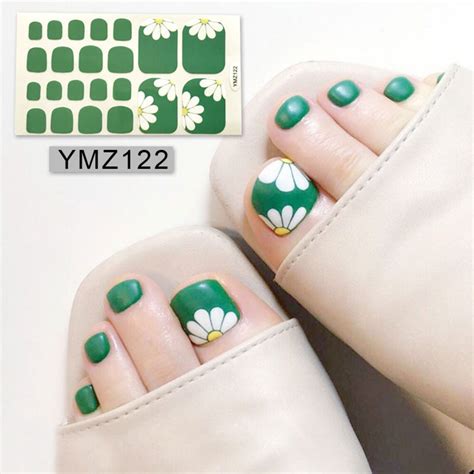 1pc Nail Art Full-cover Toe Nail Sticker Sheet Manicure | Etsy