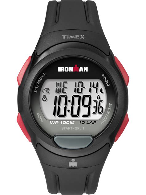 Men's Ironman Essential 10 Black/Red Watch, Resin Strap - Walmart.com