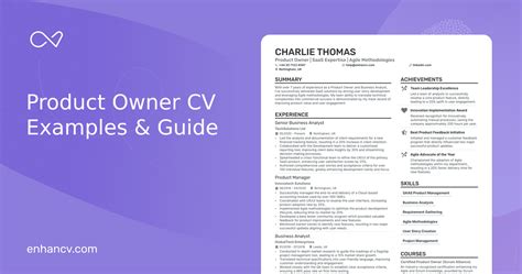 Product Owner Cv Examples And Guide For 2025