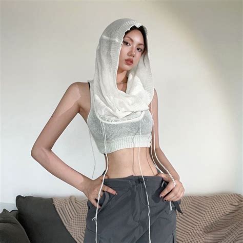 Jual Buktikan Crop Top Hot Girl Bentuk Cekung Bi Siap Gaya Eropa Dan Amerika Rompi Berkerudung
