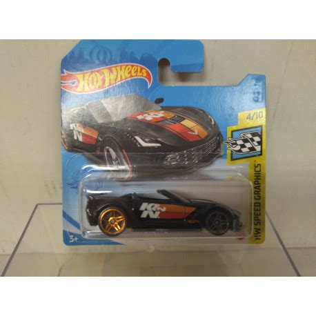CHEVROLET CORVETTE C Z CONVERTIBLE BLACK SPEED GRAPHICS HOT WHEELS BCN STOCK CARS