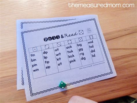 Roll Read Games For Short I Words The Measured Mom