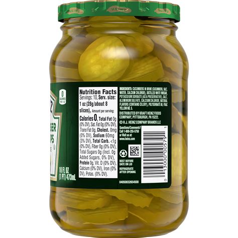 Heinz Hamburger Dill Pickle Chips 16 Fl Oz Jar