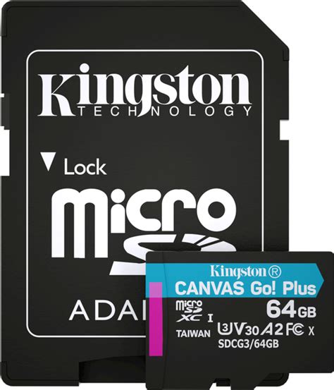 Карта памяти Kingston MicroSDXC 64GB Canvas Go! Plus Class 10 UHS-I U3 ...