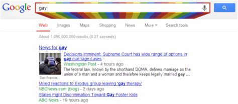 Gay Pride Regenbogen In Der Google Websuche GoogleWatchBlog
