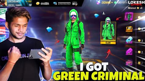 Finally I Got Legendary Green Criminal Bundle Garena Free Fire Youtube