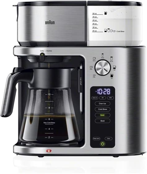 Braun Multiserve Plus 10 Cup Pod Free Drip Coffee Maker 7 Brew Sizes Hot And Cold