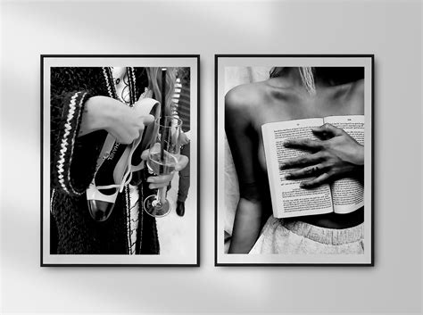 Naked Woman Reading Book Print Hypebeast Wall Art Black And White Fashion Photography