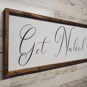 Get Naked Large Farmhouse Wooden Sign Bathroom Farmhouse Etsy