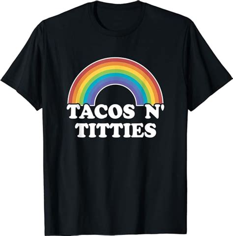 Lesbian Gay Pride Gifts Women Girl Tacos And Titties Rainbow T Shirt