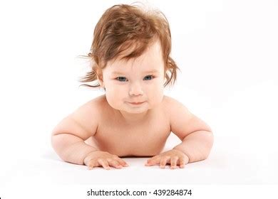 Cute Baby Lying Naked On White Stock Photo Shutterstock