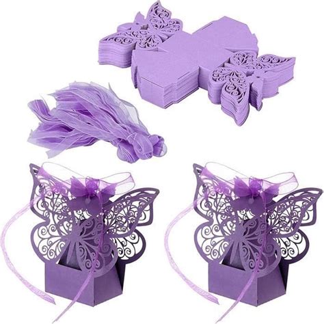 Boîte Cadeau Papillon 50 Pcs Boîte de Faveur de Mariage Boîte à