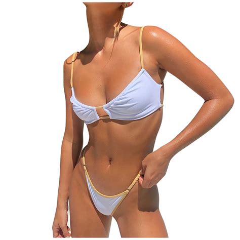 Ersazi Bikinis For Women Women Multi Color Color High Waist Split Swimsuit Bikini In Clearance