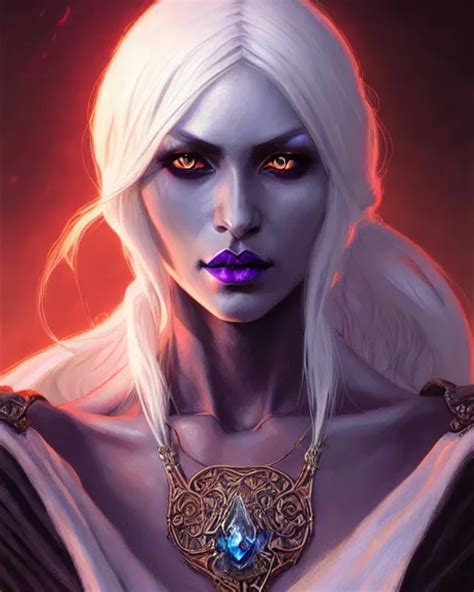 Portrait Of A Female Drow Necromancer Hd Stable Diffusion