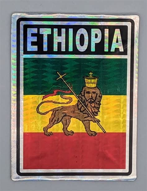 Ethiopia w/ Lion 3×4 Sticker – Flag Matrix