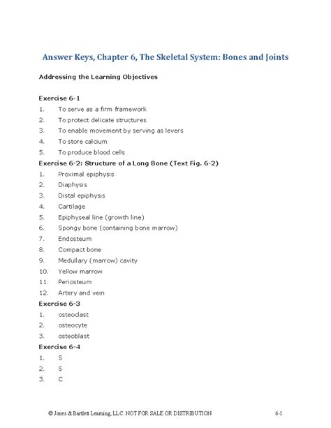 Ansk Ch Answer Keys Chapter The Skeletal System