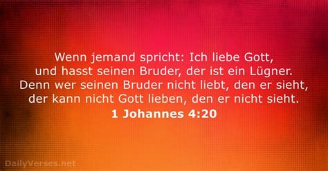1 Johannes 4:20 - Bibelvers - DailyVerses.net