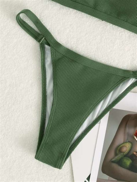 Bañador bikini tanga simple Mode de Mujer SHEIN España