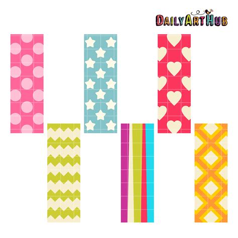 Patterned Bookmarks Clip Art Set Daily Art Hub Free Clip Art Everyday