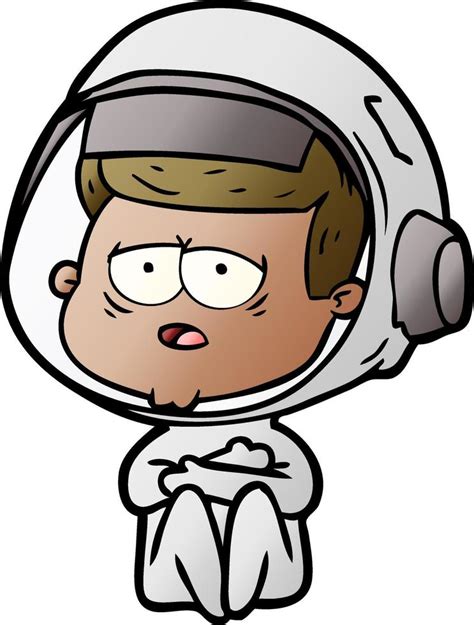 Astronauta Cansado Dos Desenhos Animados Vetor No Vecteezy