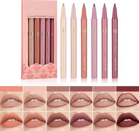 Pcs Liquid Lipliner Set Nude Matte Shades Red Lip Liner Lip Stain Tint Waterproof