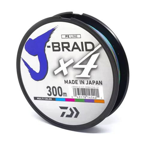 Шнур Daiwa J-Braid X4E 0.25мм 300м Multi Color (2201427 / 12745-125 ...