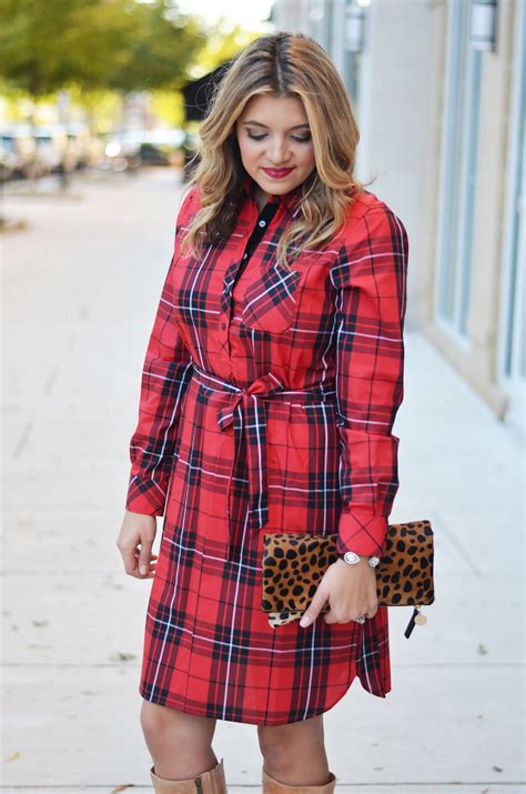 Red Plaid Dress Outfit By Lauren M