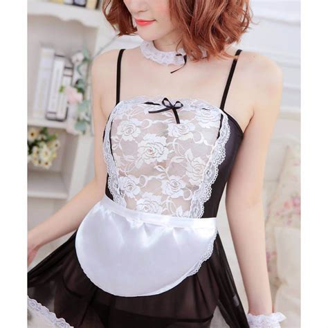 French Maid Uniform Sexy Lingerie Transparent Lace Babydoll Dress Nit In Pakistan Inam Pk