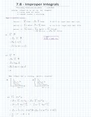7.8 - Improper Integrals .pdf - | Course Hero