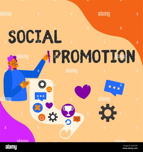 Conceptual display Social Promotion. Internet Concept advancing