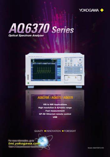 Aq6370 Series Optical Spectrum Analyzer Yokogawa Europe Pdf