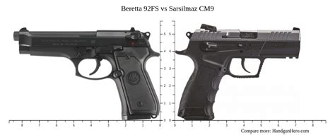 beretta fs  sarsilmaz cm size comparison handgun hero
