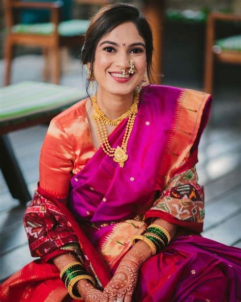 Marathi Brides Who Wore The Prettiest Plum Sarees Wedmegood