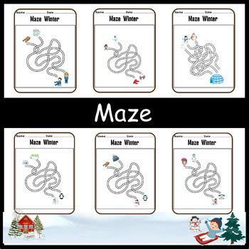 Winter Season / Maze Printable Activity / Worksheets For Kids | TPT