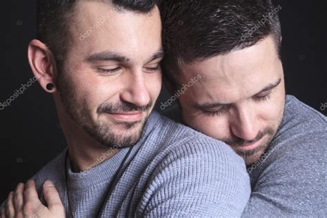 Gay Couple On Black Background Stock Photo By Lopolo