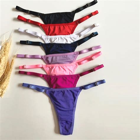 Kit C Unidades De Calcinha Microfibra Fio Dental Regulagem Lingerie Sexy Shopee Brasil