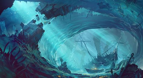 Dungeons and Dragons Ice Cave by Ned Rogers | Fantasy | 2D | CGSociety Fantasy Art Landscapes ...