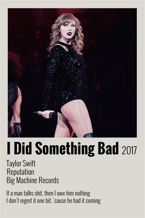 I Did Something Bad Poster Taylor Swift Discography Taylor Swift