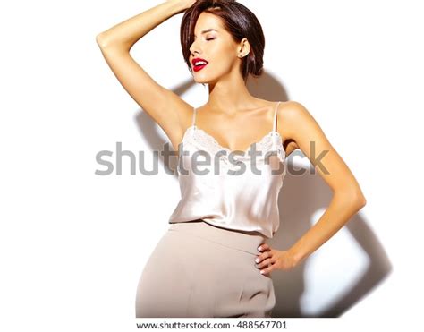 Portrait Beautiful Happy Cute Sexy Brunette Stock Photo 488567701 Shutterstock