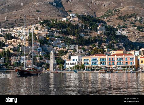 Symi Town Harbour Symi Greek Islands Greece Stock Photo Alamy
