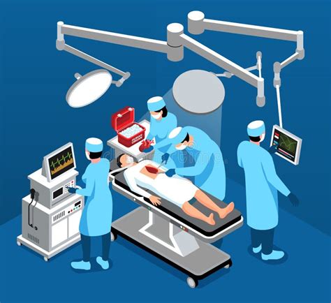 organ transplantation surgery composition stock illustration