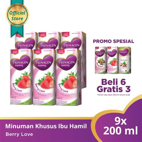 Jual Buy 6 Prenagen MOM UHT Berry Love 200 Ml Get 3 Free Prenagen UHT