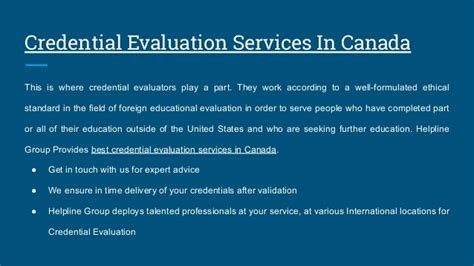 Credential Evaluation Services In Canada