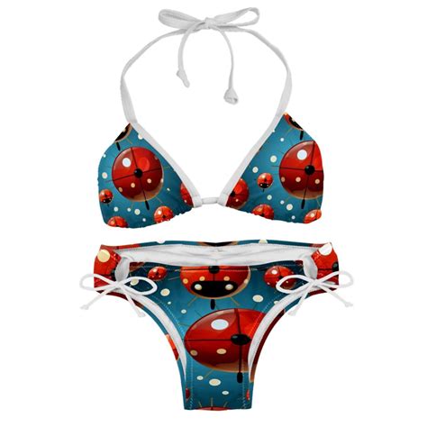 Seven Starred Ladybird Adjustable Strap Bikini Set With Detachable Sponge Two Pack Ideal For