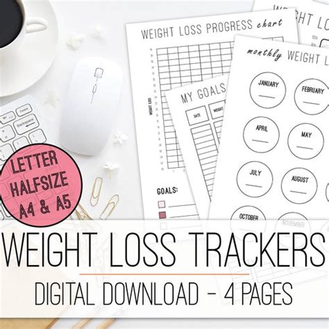 Fitness Planner Printable Bundle Weight Loss Planner Workout Etsy