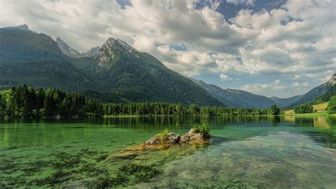 Wallpaper Mountains Lake Green Hintersee Austria 1920x1080