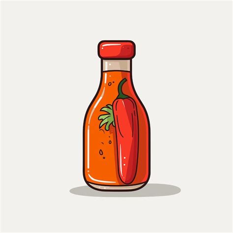 Premium Vector A Bottle Of Hot Sauce With A Pepper On It